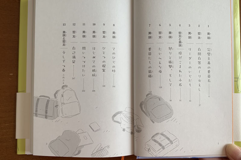 目次にも中田さんの挿画が使われている